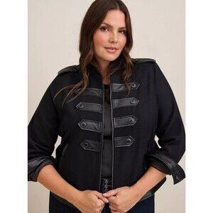 TORRID black Wool blend Band Jacket Military Size 3 3x Plus size NWT Steampunk